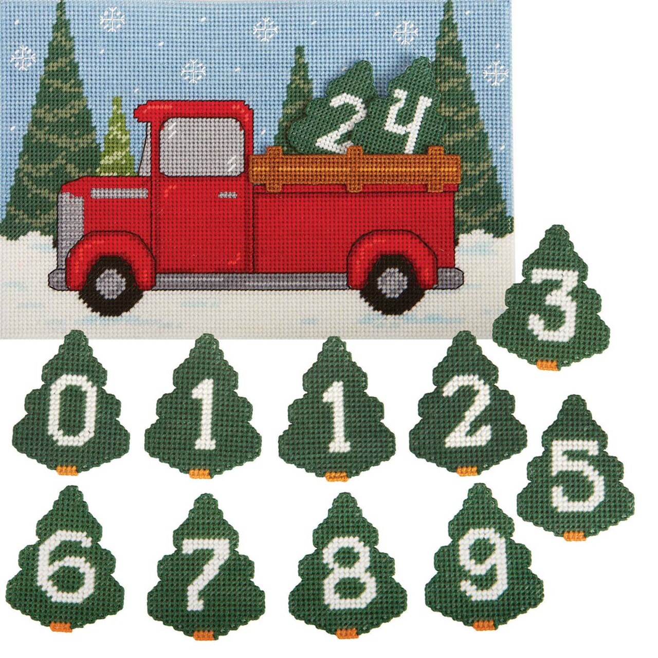 Herrschners Christmas Countdown Truck Wall Hanging Plastic Canvas Kit